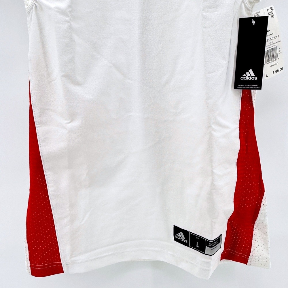Adidas A1 Stock Football Jersey Mens Large White Red V-Neck NWT - Picture 8 of 16